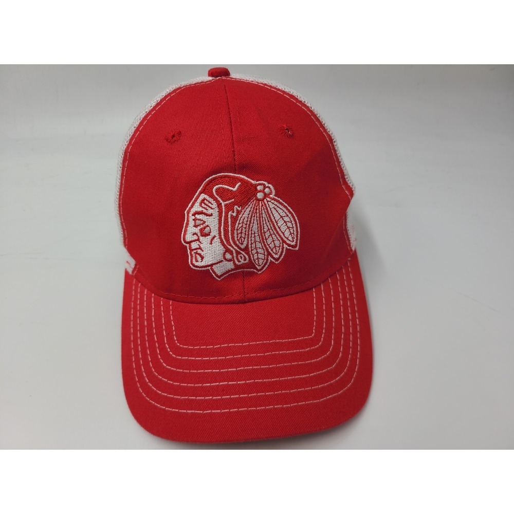 Chicago Blackhawks Mesh Trucker Snapback Hat Cap Men Women NHL Hockey Red White